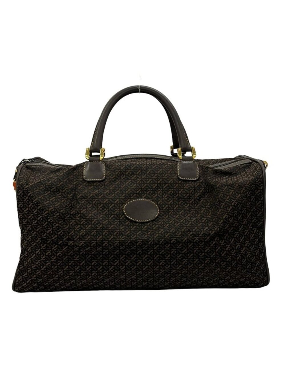 Loewe Boston Bag Dark Brown Black No Lock Leather